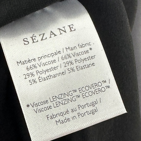 Sezane Black Calvi Mini Skirt French Stretch Faux Wrap Elastic Minimalist Small - Picture 6 of 11